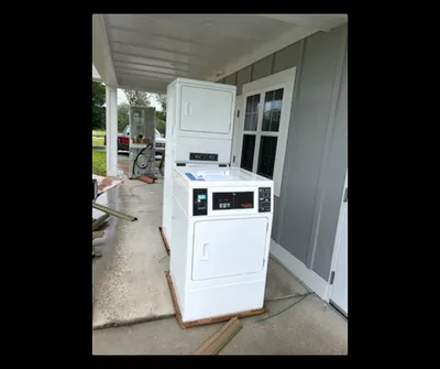 Business laundry equipment installation